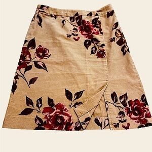 90s Ann Taylor Rose Corduroy Skirt | Coquette Academia Vintage | Sz 2P